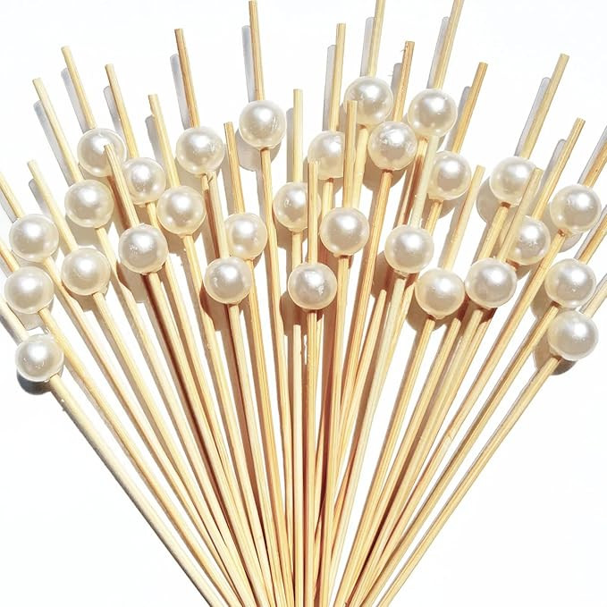 200 Pcs Cocktail Picks, Fancy Toothpicks for Appetizers,4.7 Inch Long Decorative Bamboo Toothpick... | Amazon (US)