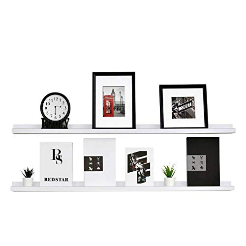 WELLAND White Photo Ledge Floating Picture Ledge, Display Wall Shelf, 36-inch, White | Amazon (US)