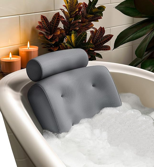 Everlasting Comfort Luxury Bath Pillows for Tub with Head and Neck Support - Non-Slip Bathtub Pil... | Amazon (US)