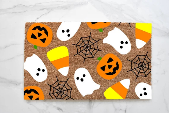 Halloween Doormat, Autumn Doormat, Welcome Mat, Halloween Porch Decor, Autumn Decor, Outdoor Rug,... | Etsy (US)