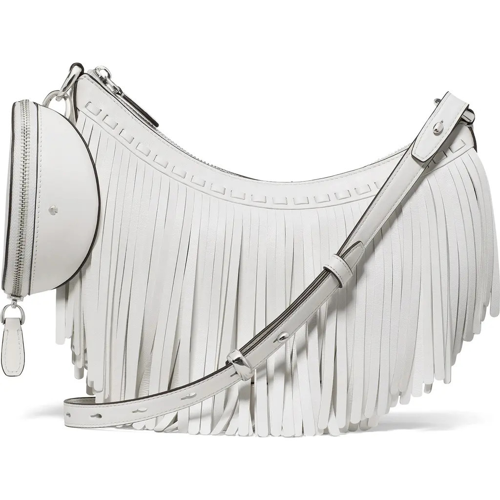 Kate Spade New York duo fringe leather crossbody bag in True White at Nordstrom | Nordstrom