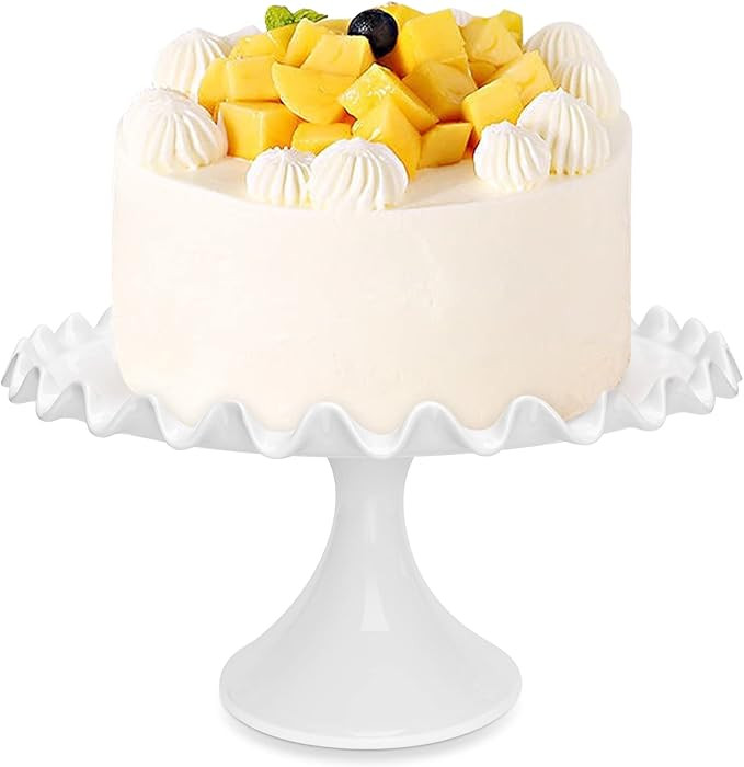 12-Inch Porcelain Round Cake Stand - White Dessert Stand for Wedding, Birthday Party | Amazon (US)
