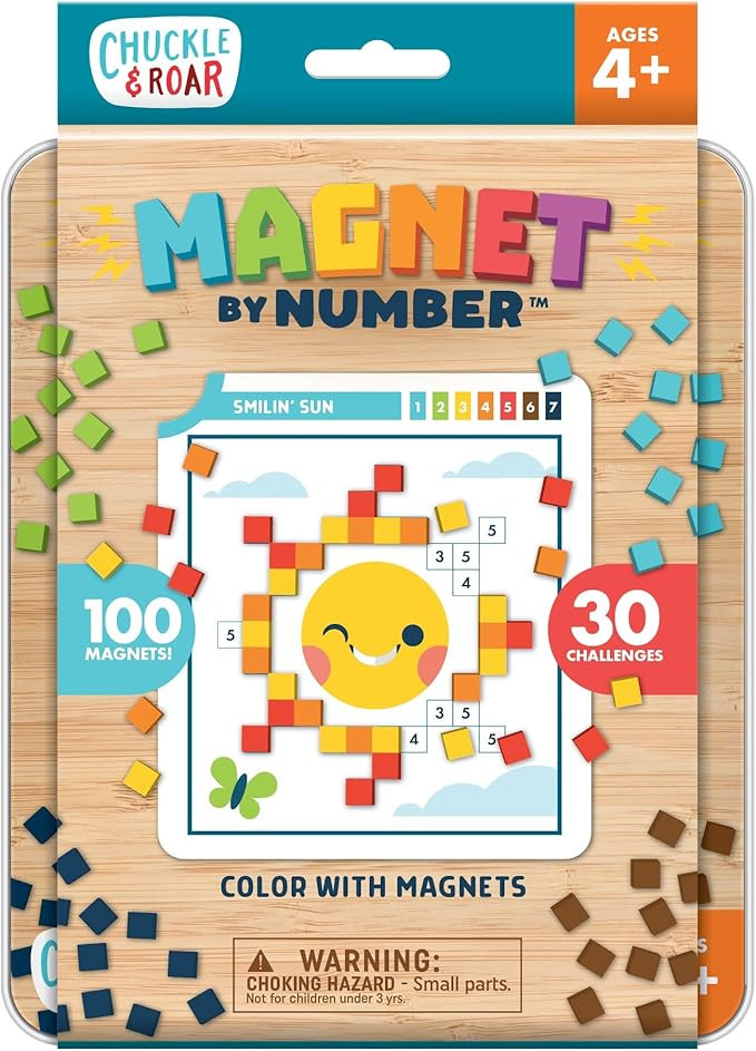 Chuckle & Roar Magnetic Puzzle Kit – Magnet by Number Edition, Mess-Free Color Matching Activit... | Amazon (US)