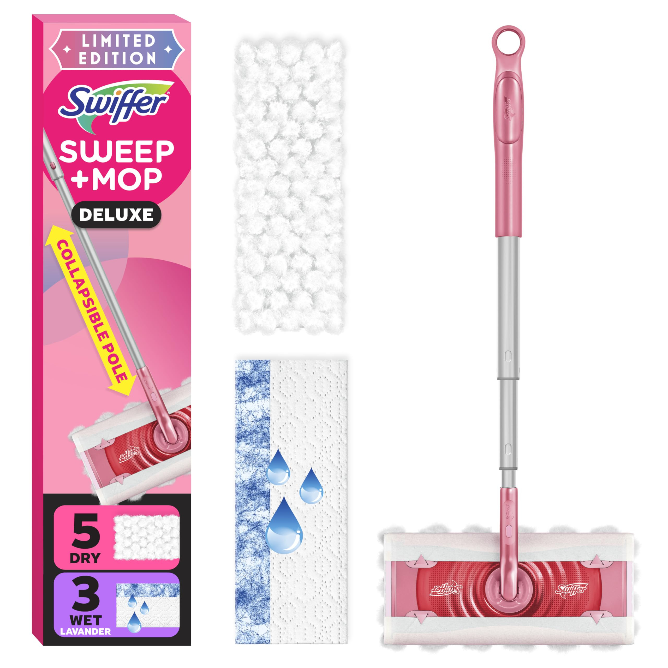 Swiffer Sweep and Mop Deluxe, Limited Edition Pink Wicked: for Good, 2-in-1 Floor Mopping and Swe... | Amazon (US)