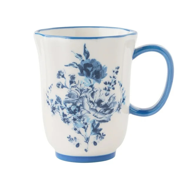 The Pioneer Woman Delilah 12-Ounce Stoneware Mug, Blue | Walmart (US)