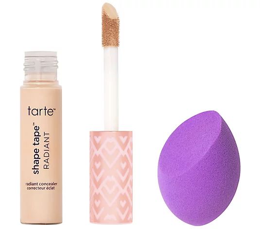 tarte Shape Tape Radiant Concealer and Sponge - QVC.com | QVC