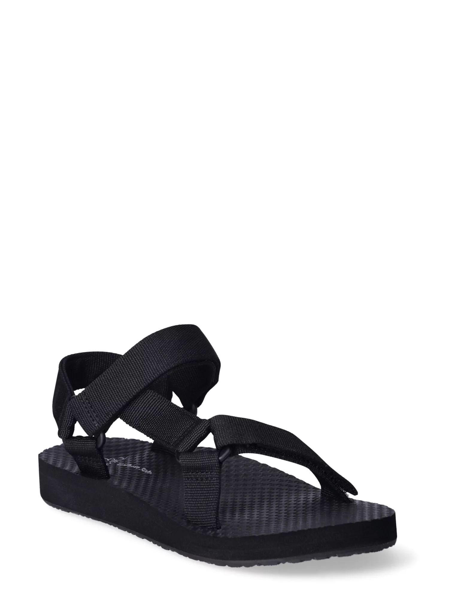 Time and Tru Women's Nature Flat Sandals, Wide Width Available | Walmart (US)
