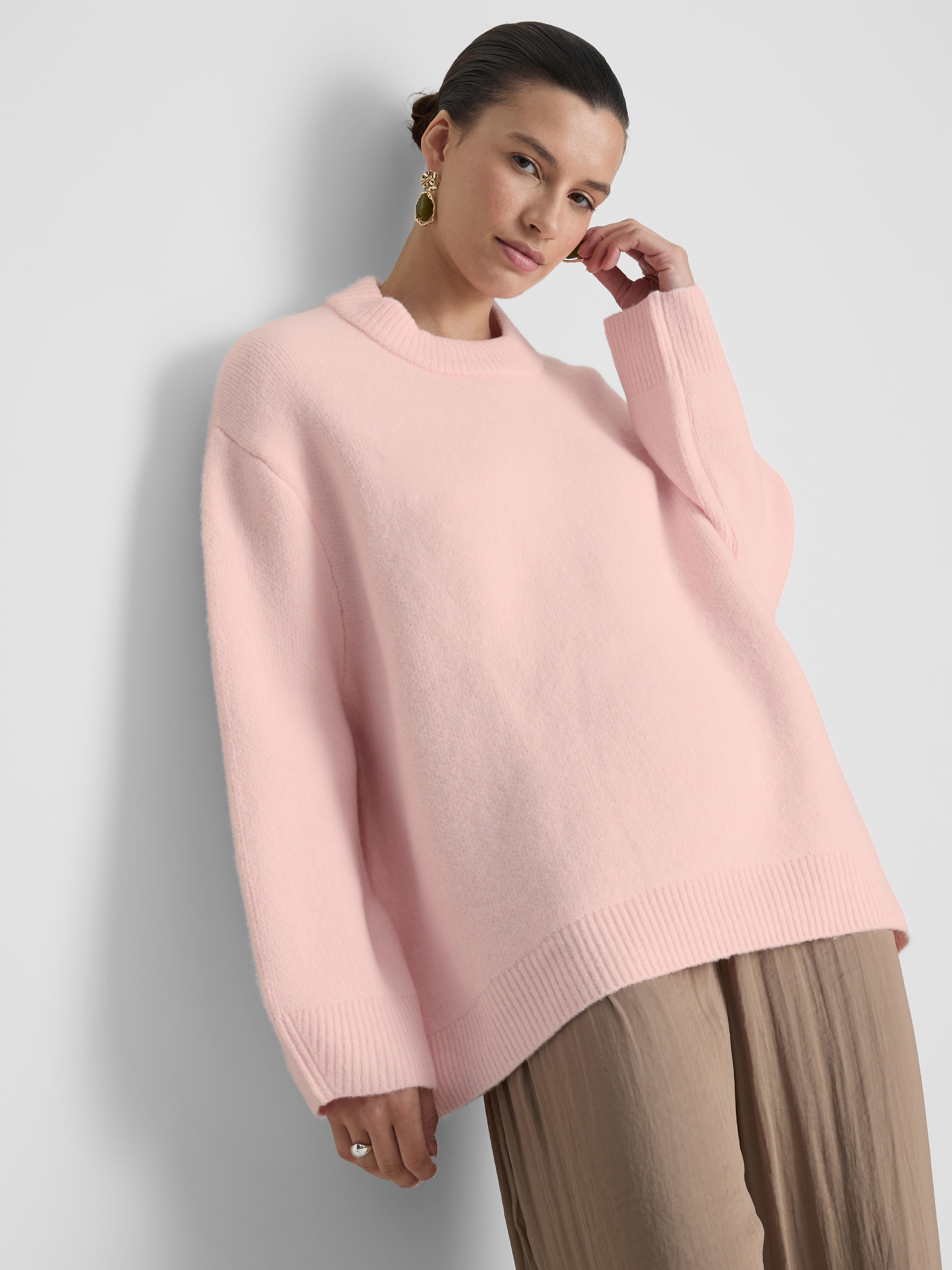 Wool Blend Oversized Crew Neck Jumper | Primark UK