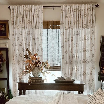Stefana Silber Print Linen Curtain Drapery Soft Top | TWOPAGES
