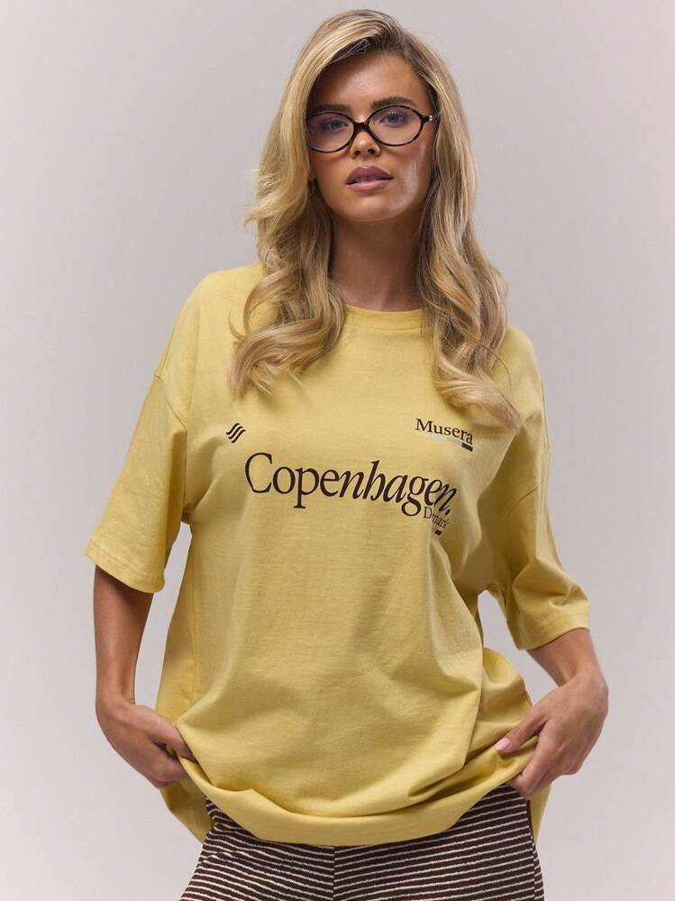 MUSERA MUSERA Weicher, Oversized Rundhals T-Shirt, Lässig, Süß, Locker, Urlaub, Herbst, Gemütlich, Streetwear | SHEIN