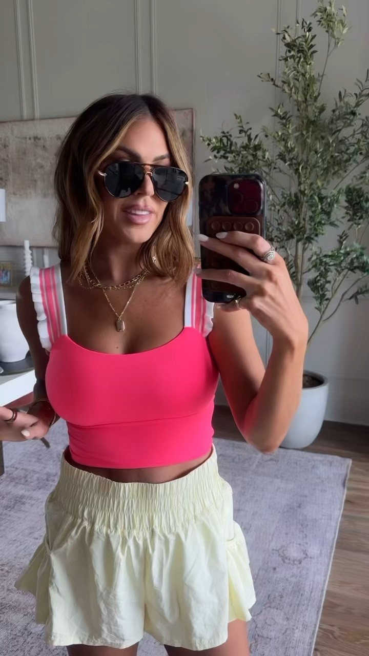 wearing a small in both! 🩷 

 