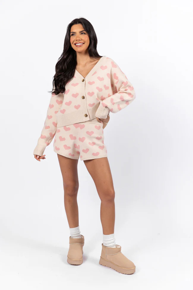 Once In A Lifetime Heart Knit Sweater Set FINAL SALE | Pink Lily