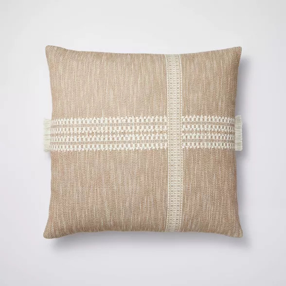Oversized Textured Striped Throw Pillow Neutral/Cream - Threshold™ designed with Studio McGee | Target