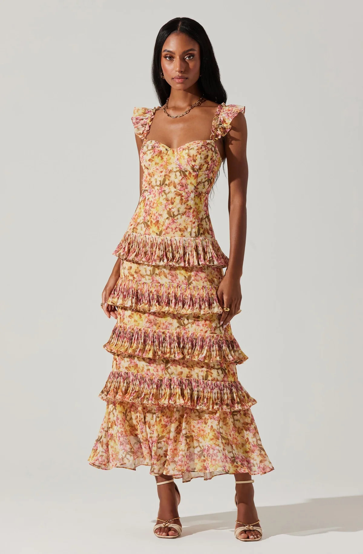 Ayesha Tiered Ruffle Maxi Dress | ASTR The Label (US)