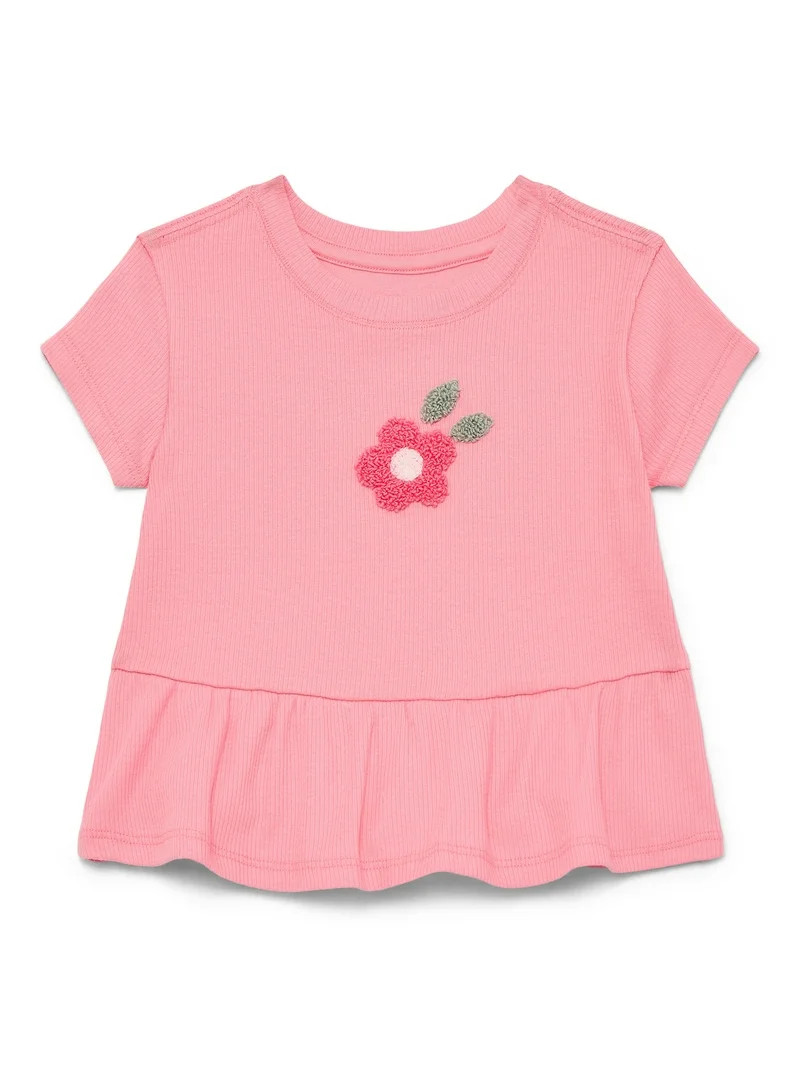 Wonder Nation Baby Girl Peplum Tee, Sizes 0-24 Months | Walmart (US)