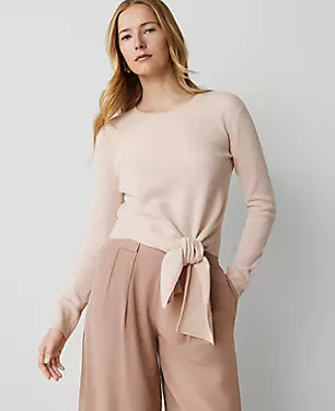 Cashmere Tie-Waist Sweater | Ann Taylor