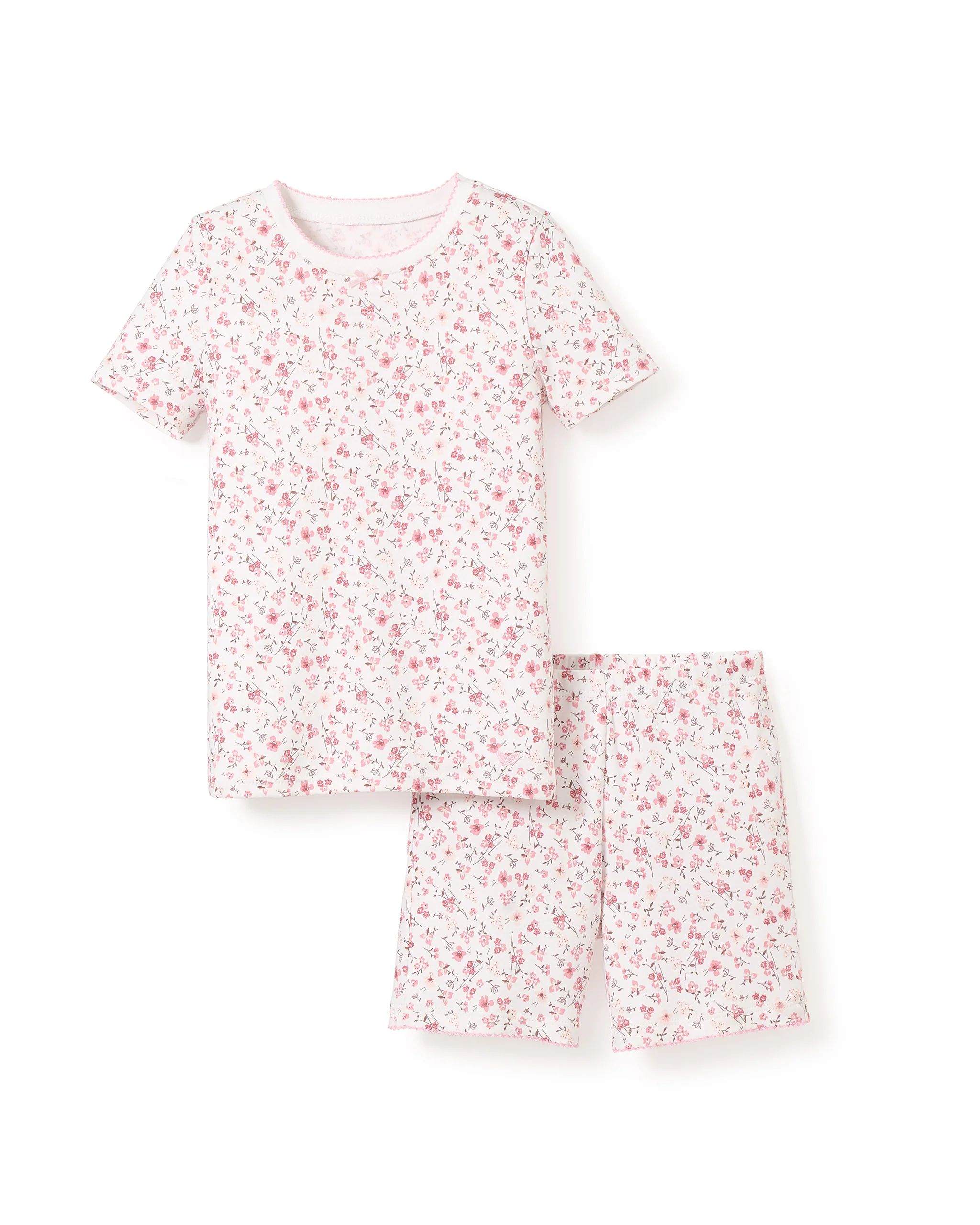 Kid's Pima Snug Fit Pajama Short Set in Dorset Floral | Petite Plume