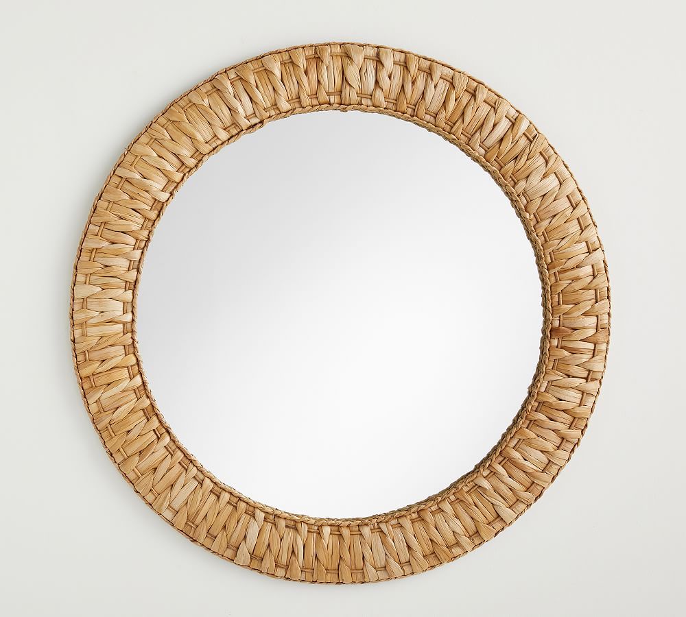 Mallorca Handwoven Seagrass 40" Round Wall Mirror | Pottery Barn (US)