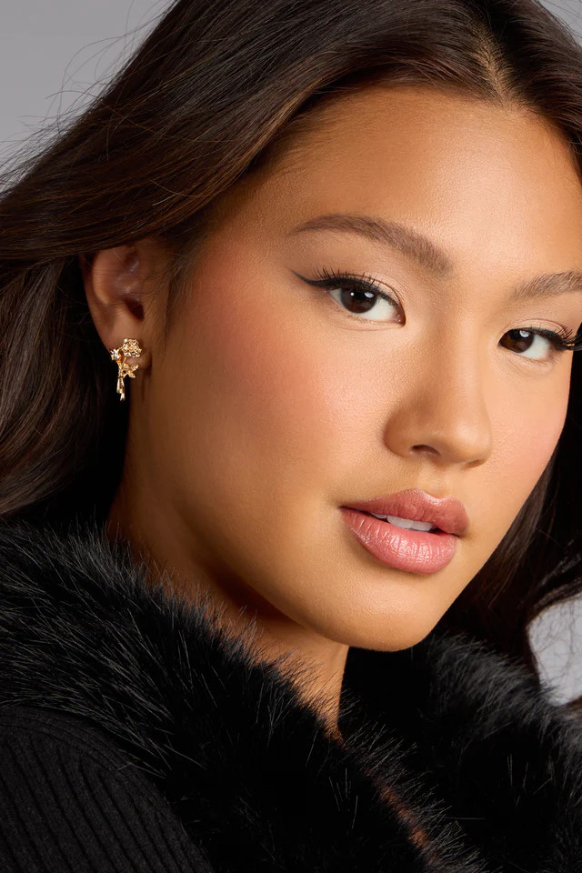Gilded Garden Rose Stud Earrings | Windsor Stores