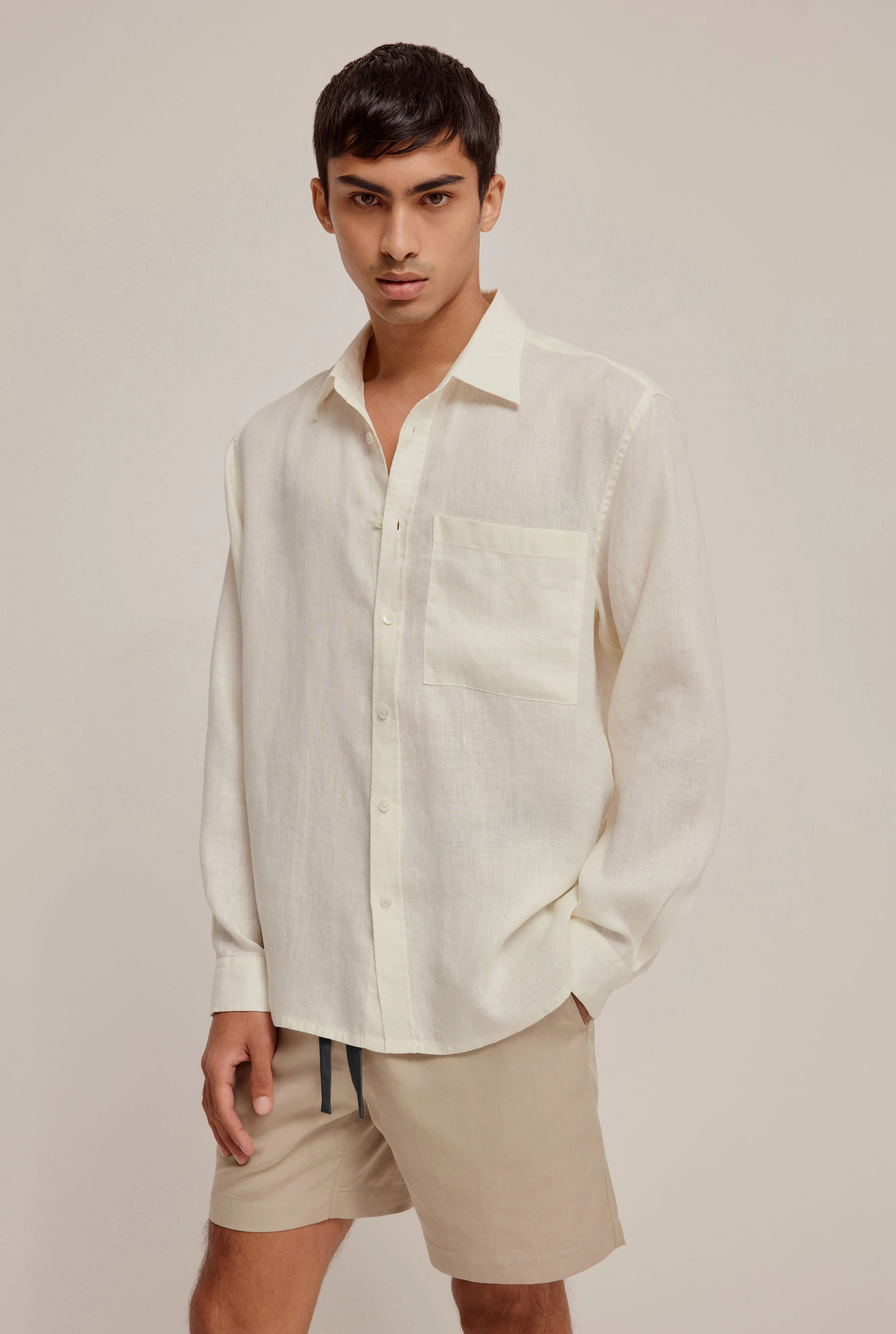 Long Sleeve Relaxed Linen Shirt | Venroy AU