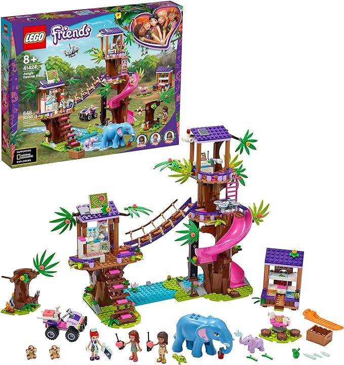 LEGO Friends Jungle Rescue Base 41424 Building Toy for Kids, Animal Rescue Kit that Includes a Ju... | Amazon (US)