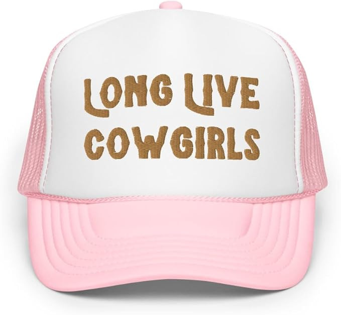 Long Live Cowgirls Embroidered Adjustable Foam Trucker Hat, Country Girl Hat | Amazon (US)