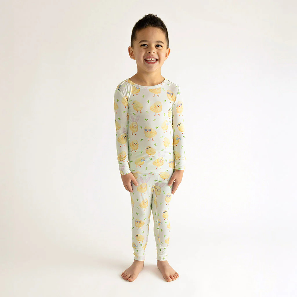 Rabbit Green Long Sleeve Toddler Pajamas | Charles | Posh Peanut