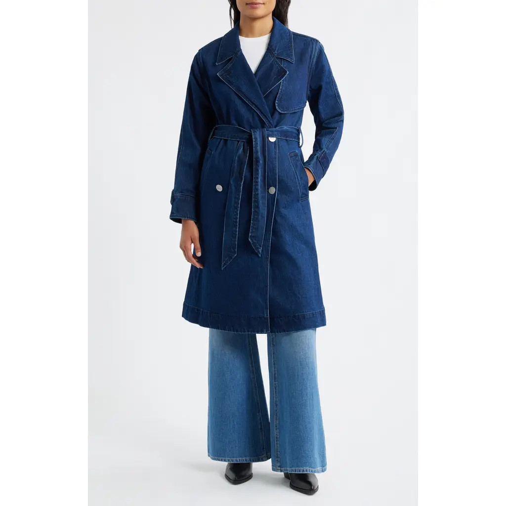 CITY BLUES Denim Trench Coat in Indigo at Nordstrom Rack, Size Large | Nordstrom Rack