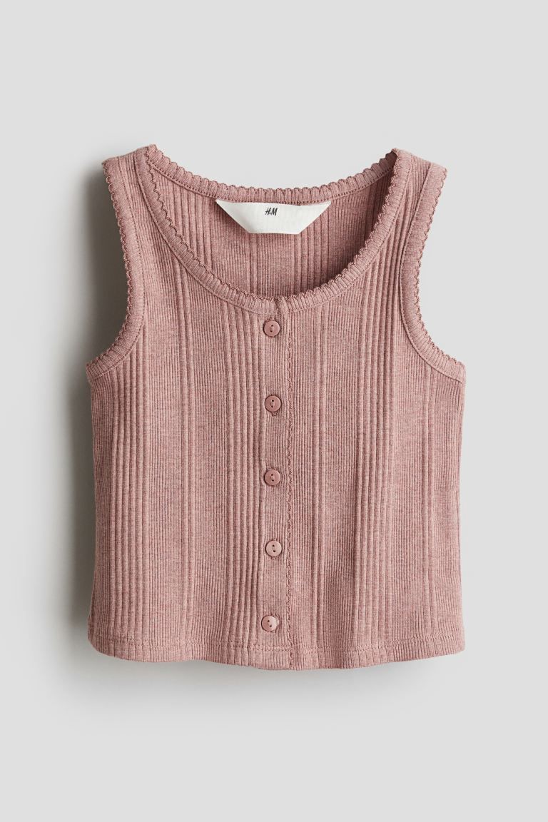 Cotton Jersey Top - Dusty pink - Kids | H&M US | H&M (US + CA)