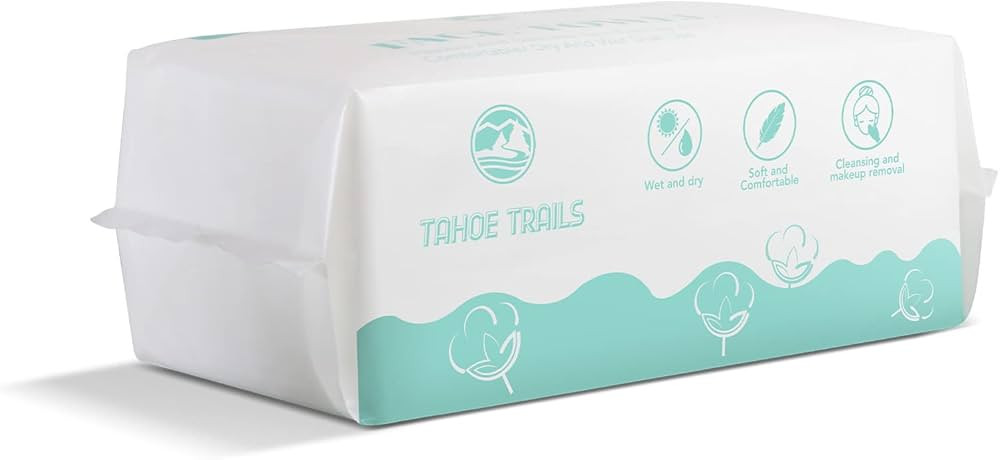 Tahoe Trails Disposable Face Towel, Soft Dry Wipe, Lint Free, Dry Wet Use for Sensitive Skin, Cot... | Amazon (US)