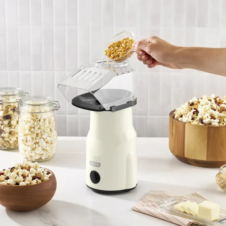 Dash Hot Air Fresh Popcorn Popper with Butter Melting Tray, Compact, Cream | Walmart (US)