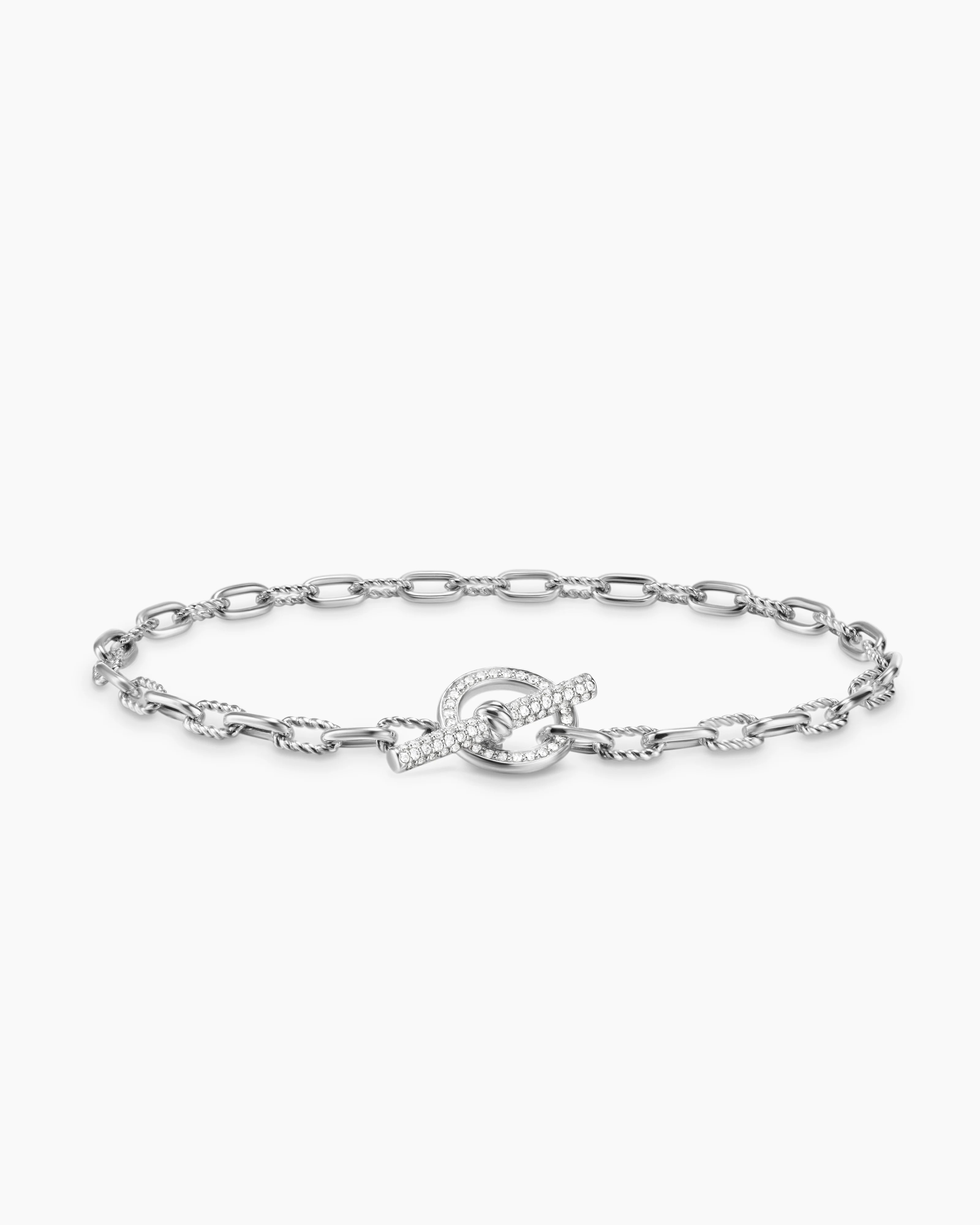 David Yurman | DY Madison Pavé Toggle Chain Bracelet in Sterling Silver with Diamonds, 3mm | David Yurman