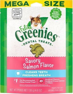 Greenies Feline Savory Salmon Flavor Adult Dental Cat Treats | Chewy.com