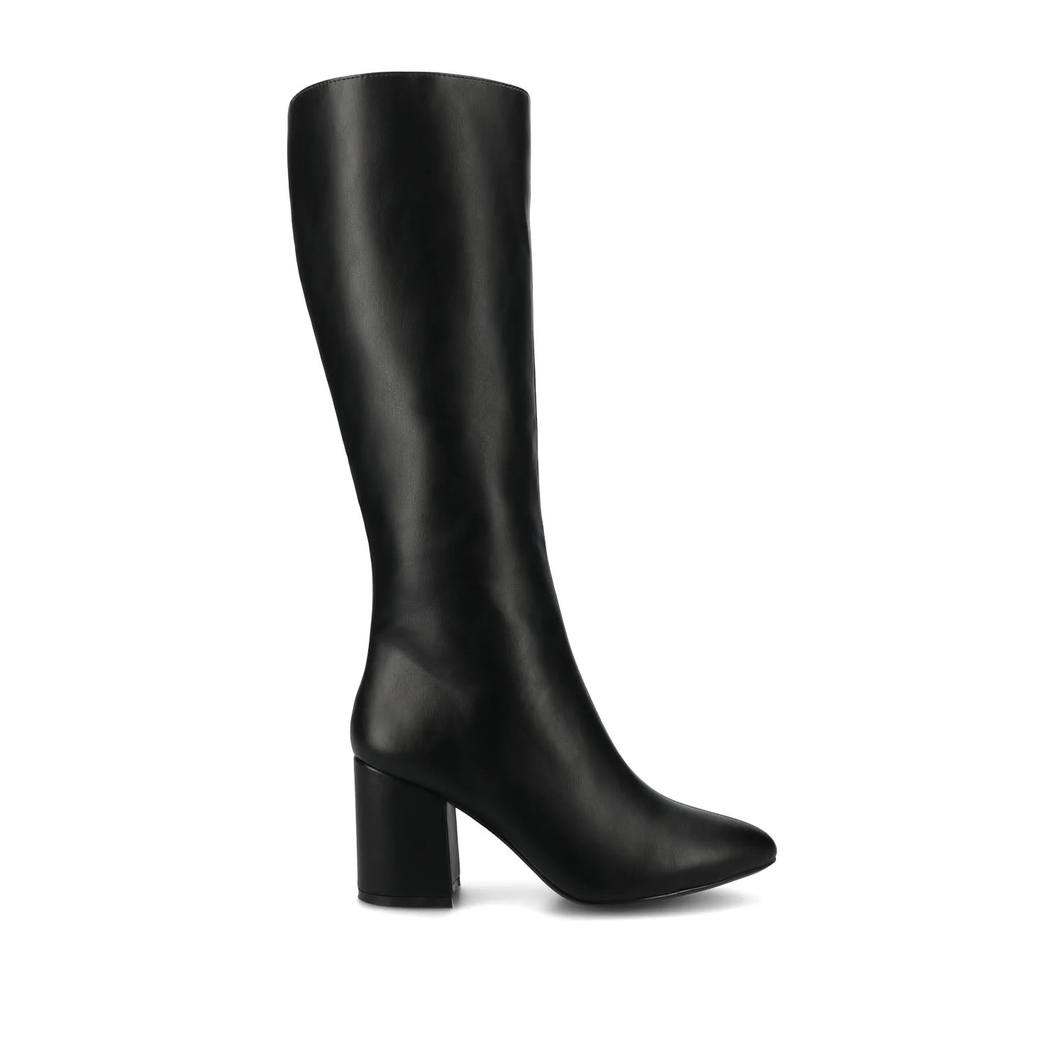 AMEYLIA KNEE-HIGH BOOTS IN EXTRA WIDE CALF - Black PU | Journee Collection