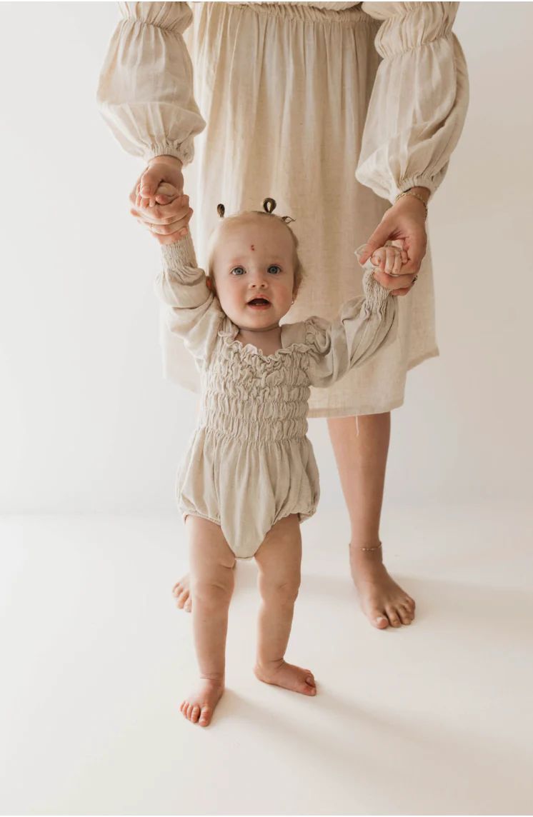Flax | Long Sleeve Linen Romper | Forever French
