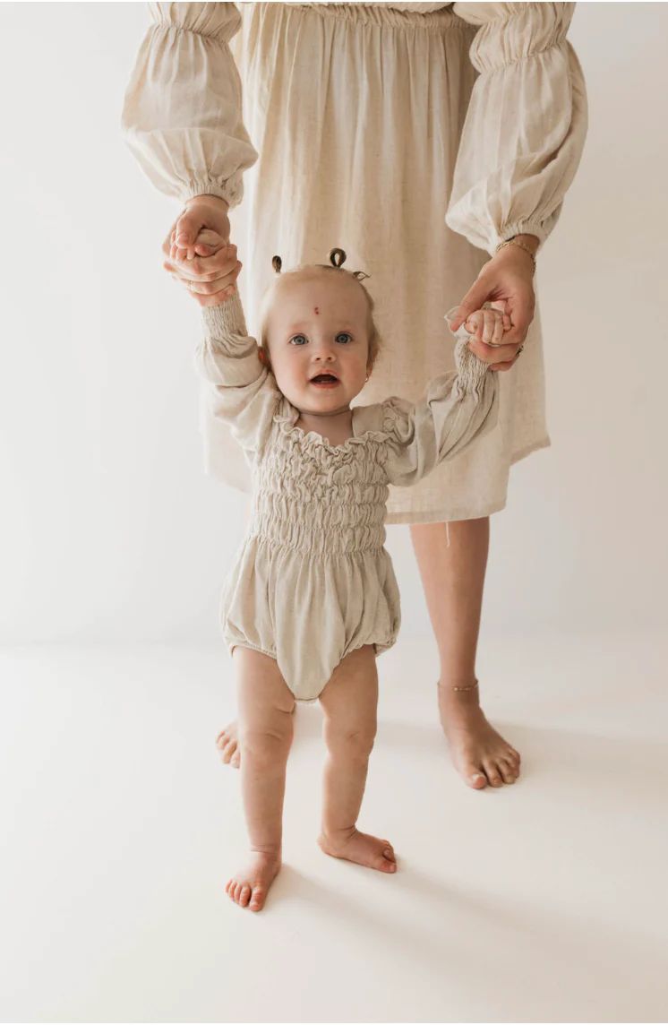 Flax | Long Sleeve Linen Romper | Forever French