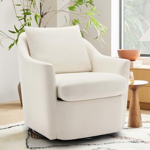 COLAMY Swivel Accent Chair Armchair, Upholstered Round Barrel Chair, 360° Swivel Single Sofa Cha... | Amazon (US)