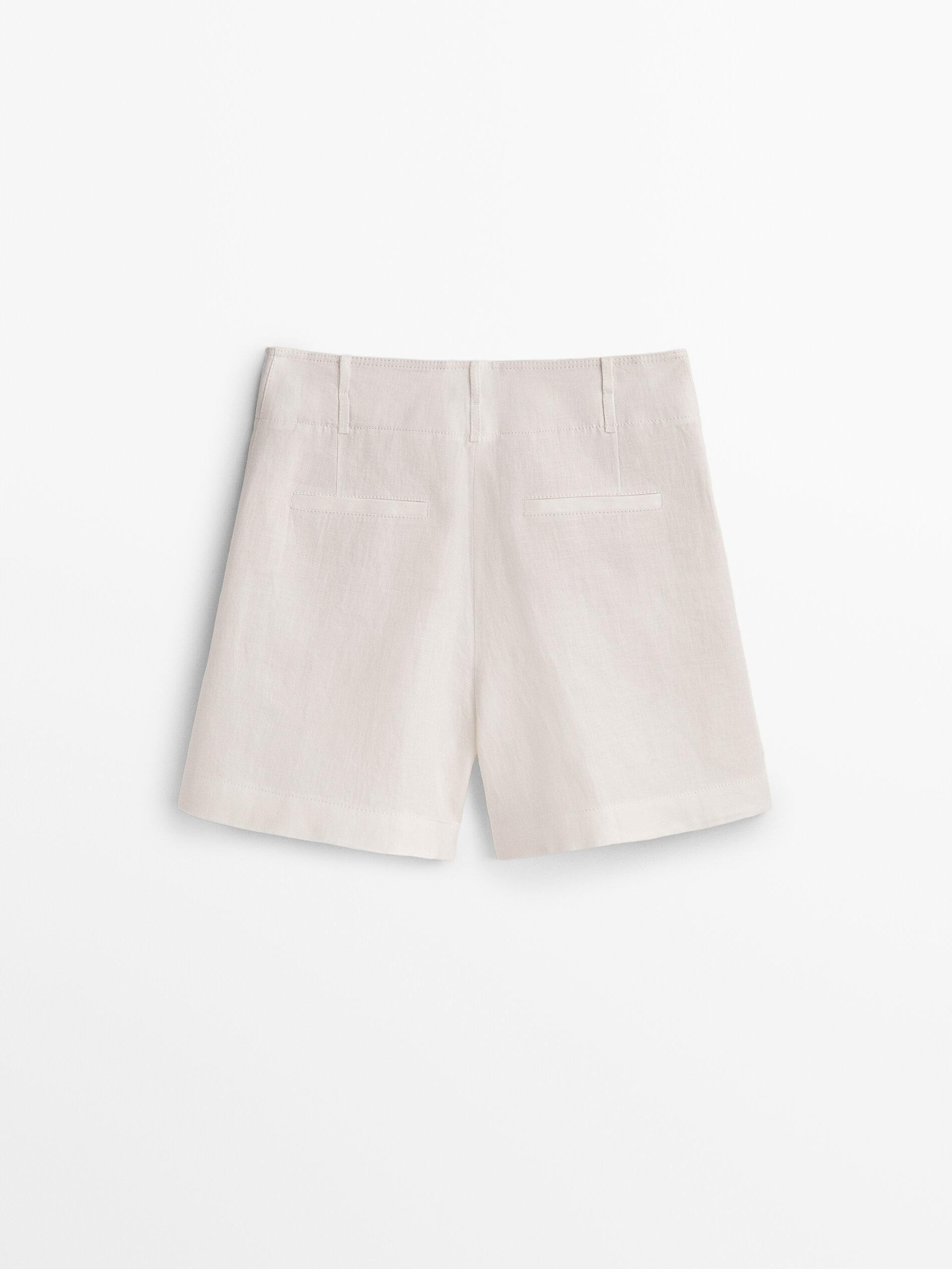 Linen Bermuda shorts with seams | Massimo Dutti US