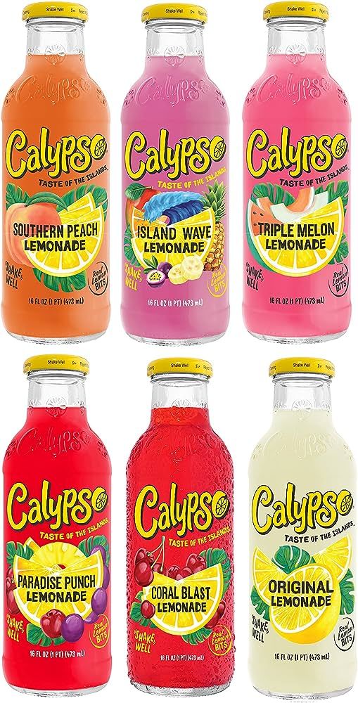 Calypso Lemonade | Made with Real Fruit and Natural Flavors | 6 Flavor Variety, 16 Fl Oz (Pack of... | Amazon (US)