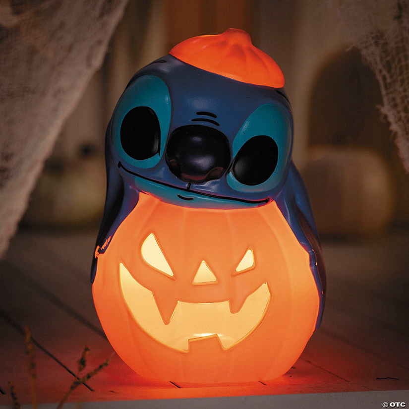 12" Light-Up Lilo & Stitch™ Stitch Pumpkin Stack Halloween Tabletop Decoration | Oriental Trading Company
