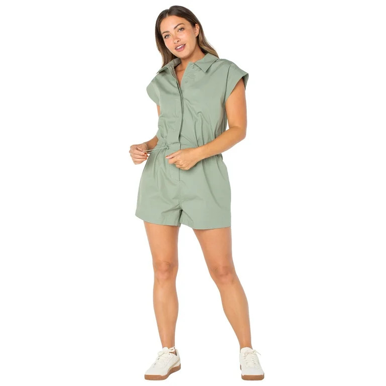 Celebrity Pink Juniors Short Sleeve Bungee Waist Romper | Walmart (US)