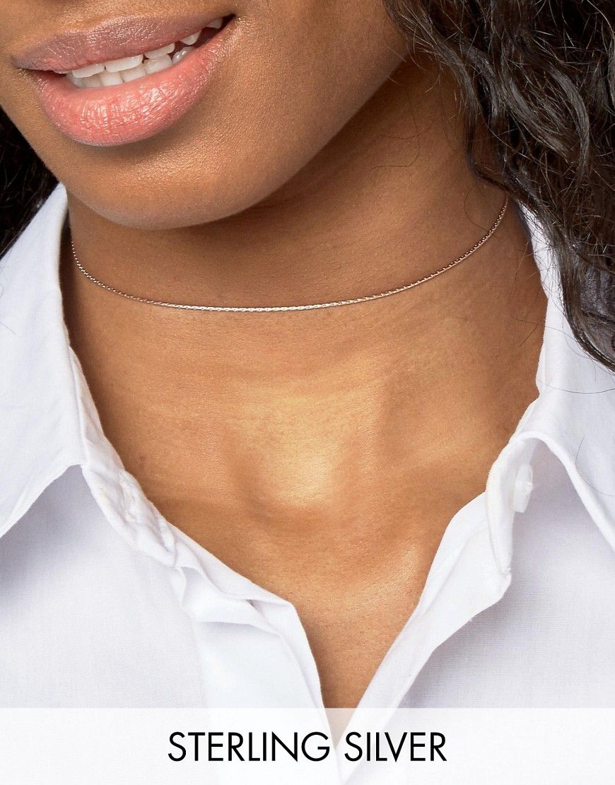 ASOS Rose Gold Plated Sterling Silver Chain Choker Necklace - Copper | ASOS US