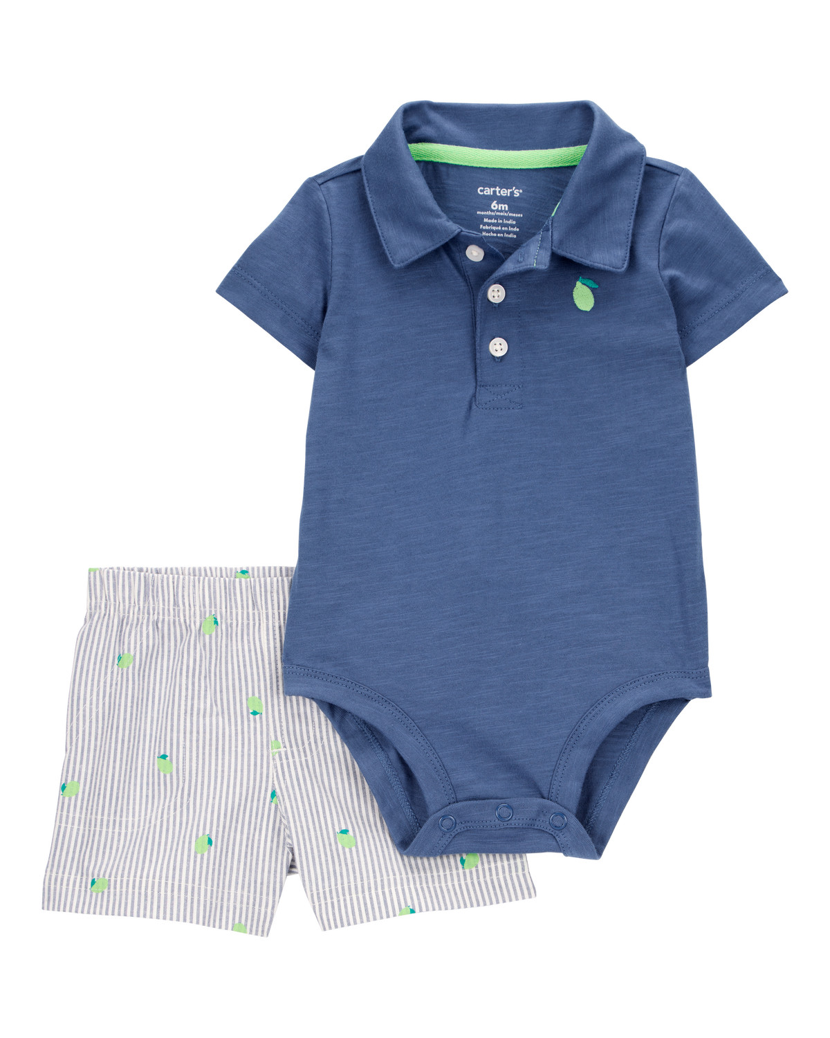 Baby 2-Piece Polo Bodysuit & Striped Short Set - Navy - Carter's | Carter's | Carter's Inc