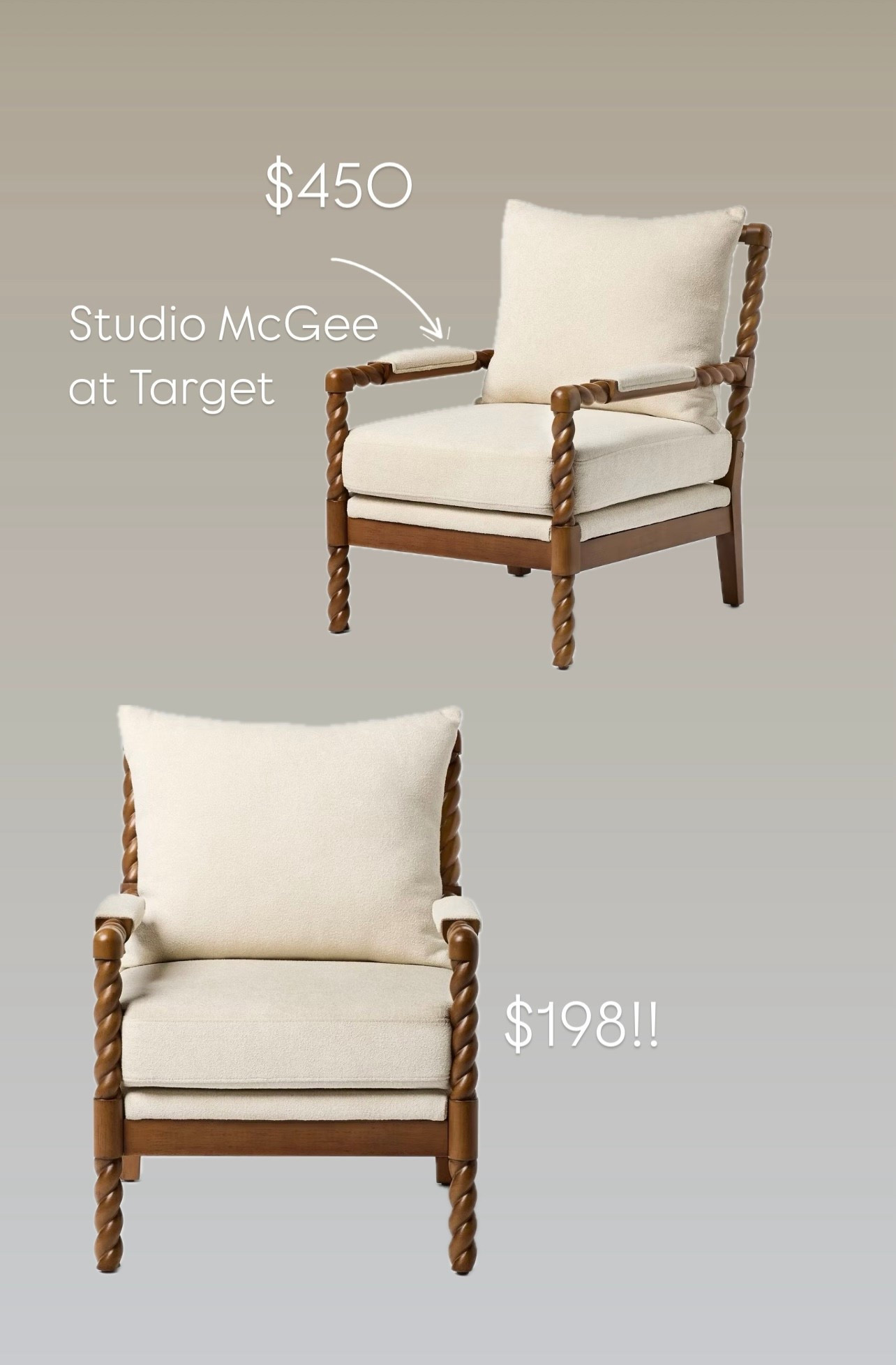 I love this chair at Target, but not the price. I found us one for less than half the price that is so similar!🤎

#LTKSummerEdit #LTKHome #LTKStyleTip