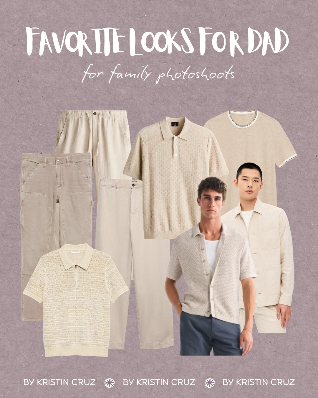You can never go wrong with cream and linen outfits for dads. Light neutrals create a clean, elevated look that's perfect for beach family photos, spring family pictures, coastal sessions, and summer portraits. These classic pieces pair effortlessly with soft blues, florals, sage green, and warm neutrals for a timeless family photo wardrobe. 

 #LTKmomlife #LTKSeasonal #LTKMens