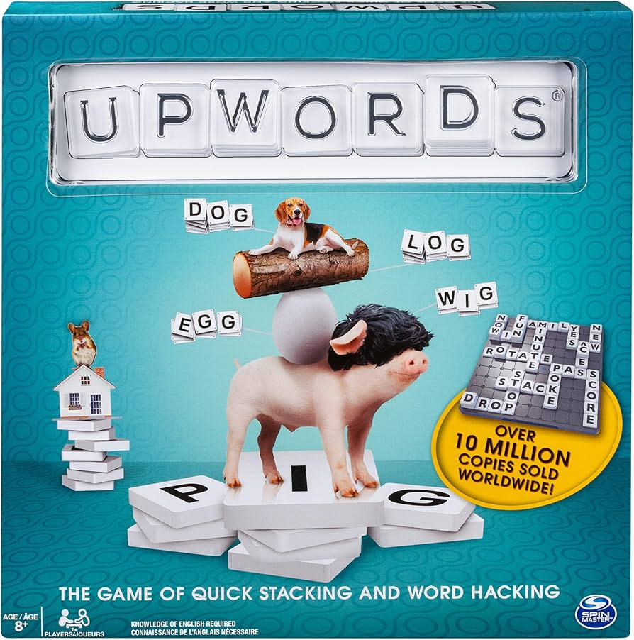 Spin Master Games, Upwords, Classic Word Game with Stackable Letter Tiles, Family Board Game, Cro... | Amazon (US)