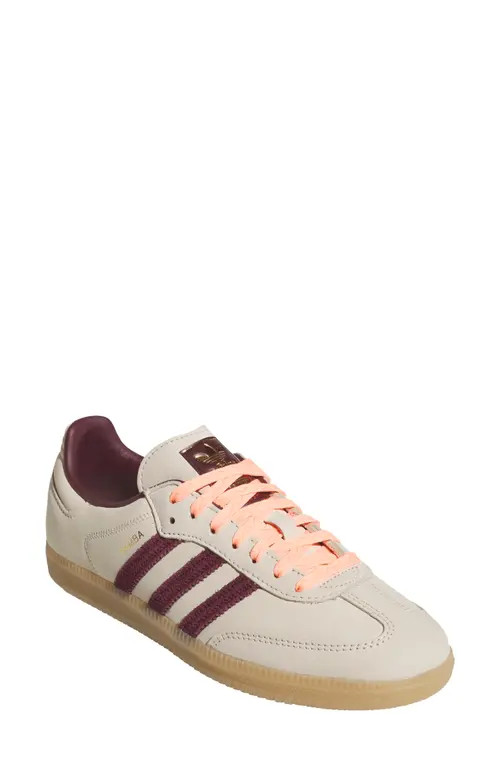 adidas Gender Inclusive Samba OG Sneaker in White/maroon/frozen Turbo at Nordstrom, Size 6.5 | Nordstrom