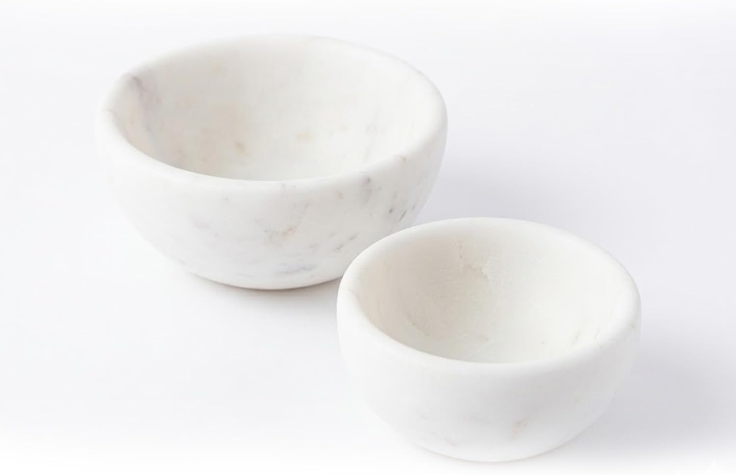 Elanze Designs Marble Bowl Set, Set of 2 White Marble Decorative Bowls for Serving, Prep, Snacks, Dips, or Tabletop Display, Natural Stone Kitchen Accent | Amazon (US)
