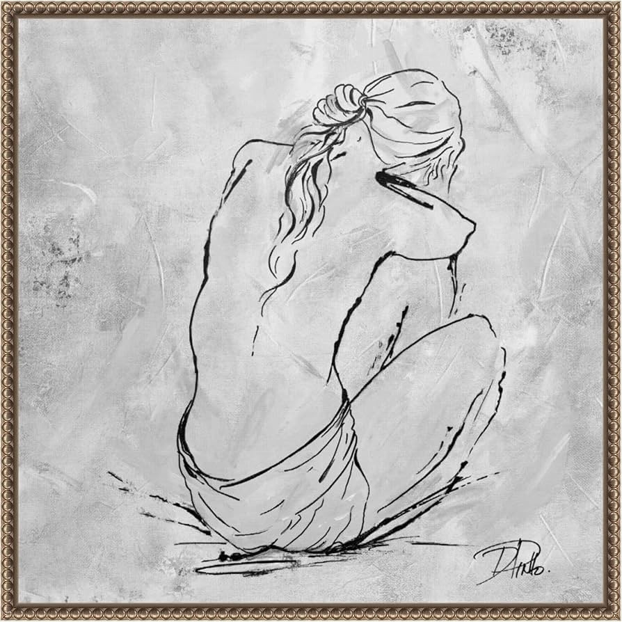 Amanti Art Framed Canvas Wall Art 22x22 Nude Sketch I by Patricia Pinto, Framed Wall Art Canvas, ... | Amazon (US)