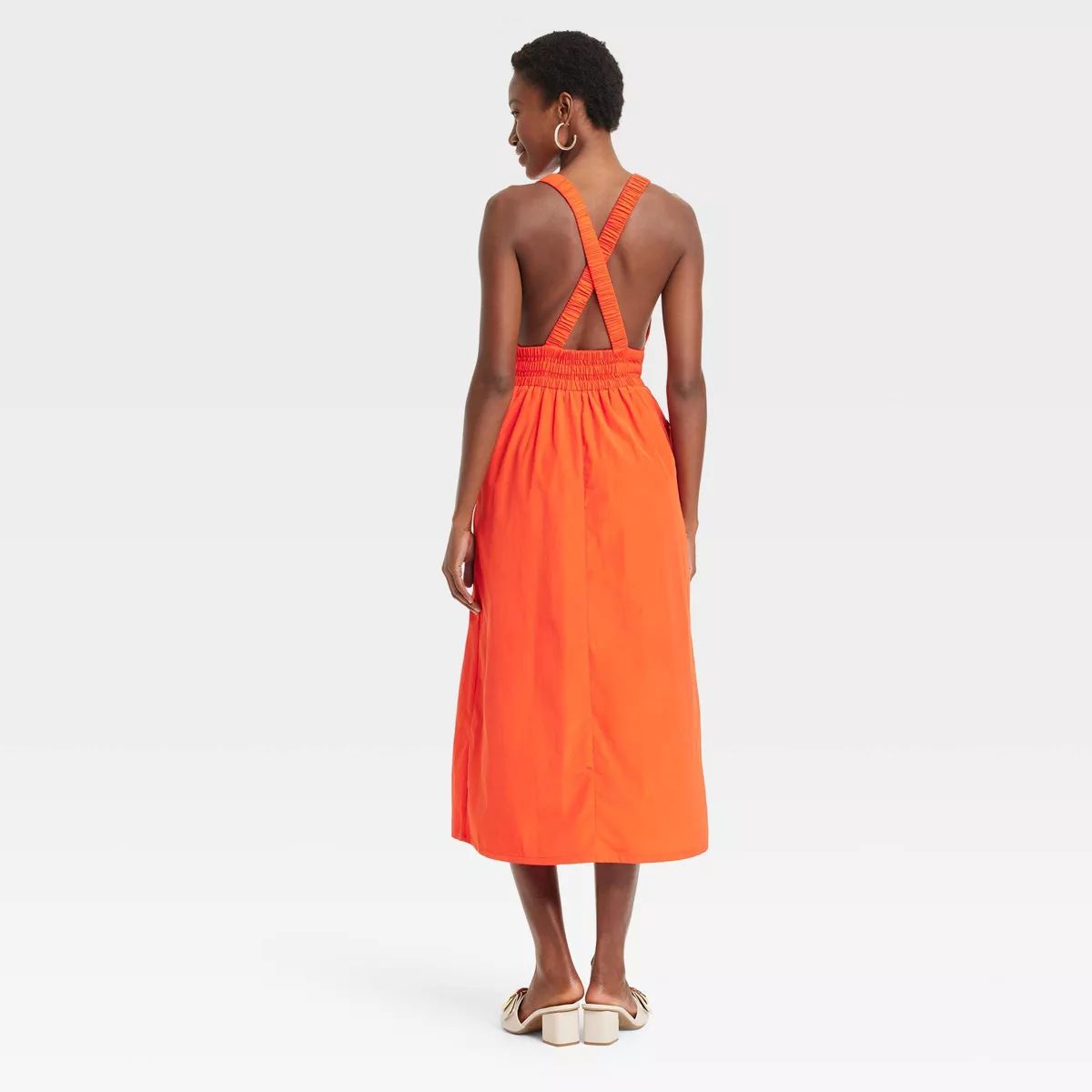 Women's Poplin Cross Back Midi Dress - A New Day™ | Target